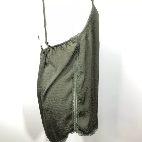 NWOT Who What Where Olive Green Satin Cami - Picture 2 of 7